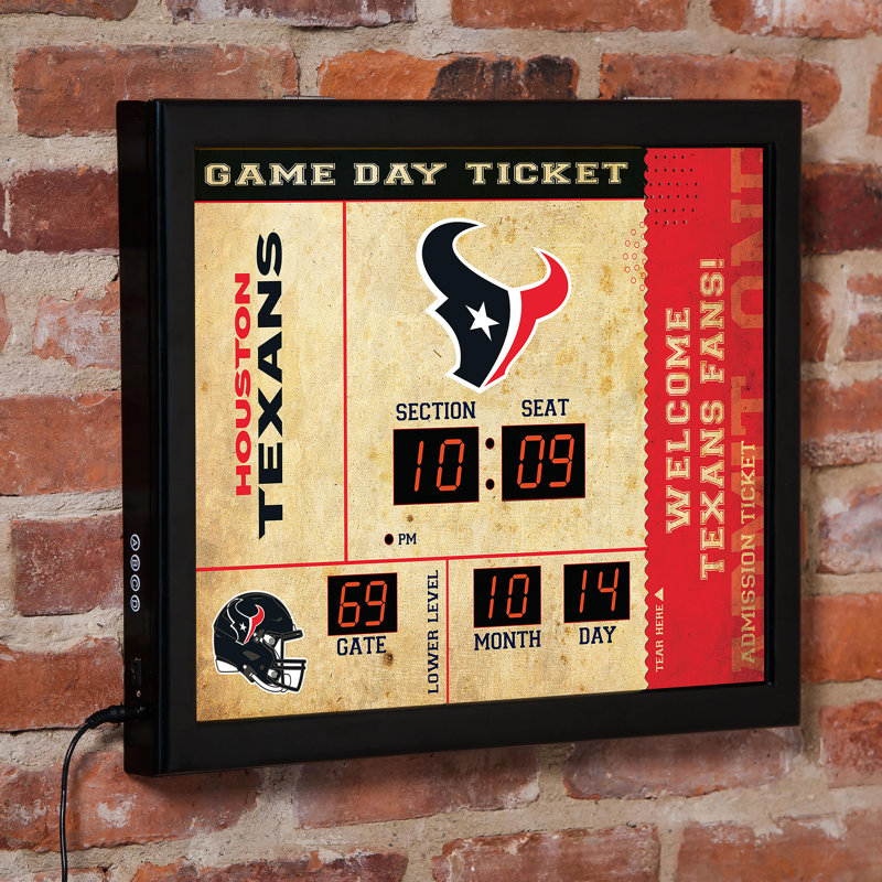 Horloge murale Arizona Cardinals Bluetooth, Sport Team Arizona Cardinals, Brun clair / noir / rouge
