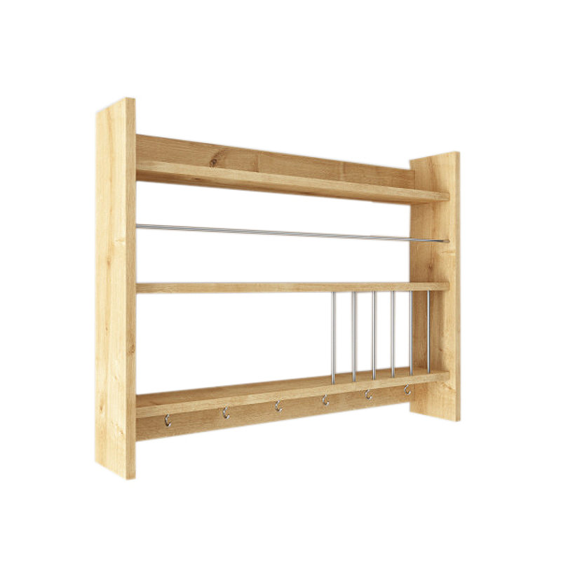 Daulet 85cm Standard Baker's Rack with Wooden Shelves with Wine Glass Storage