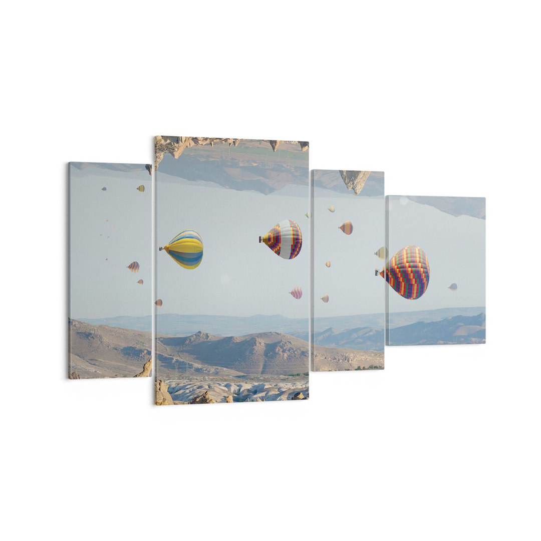 4-tlg. Leinwandbilder-Set Surrealism Flight Balloons