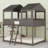 Wood Bunk Bed With Roof, Window, Guardrail, Ladder-557742602