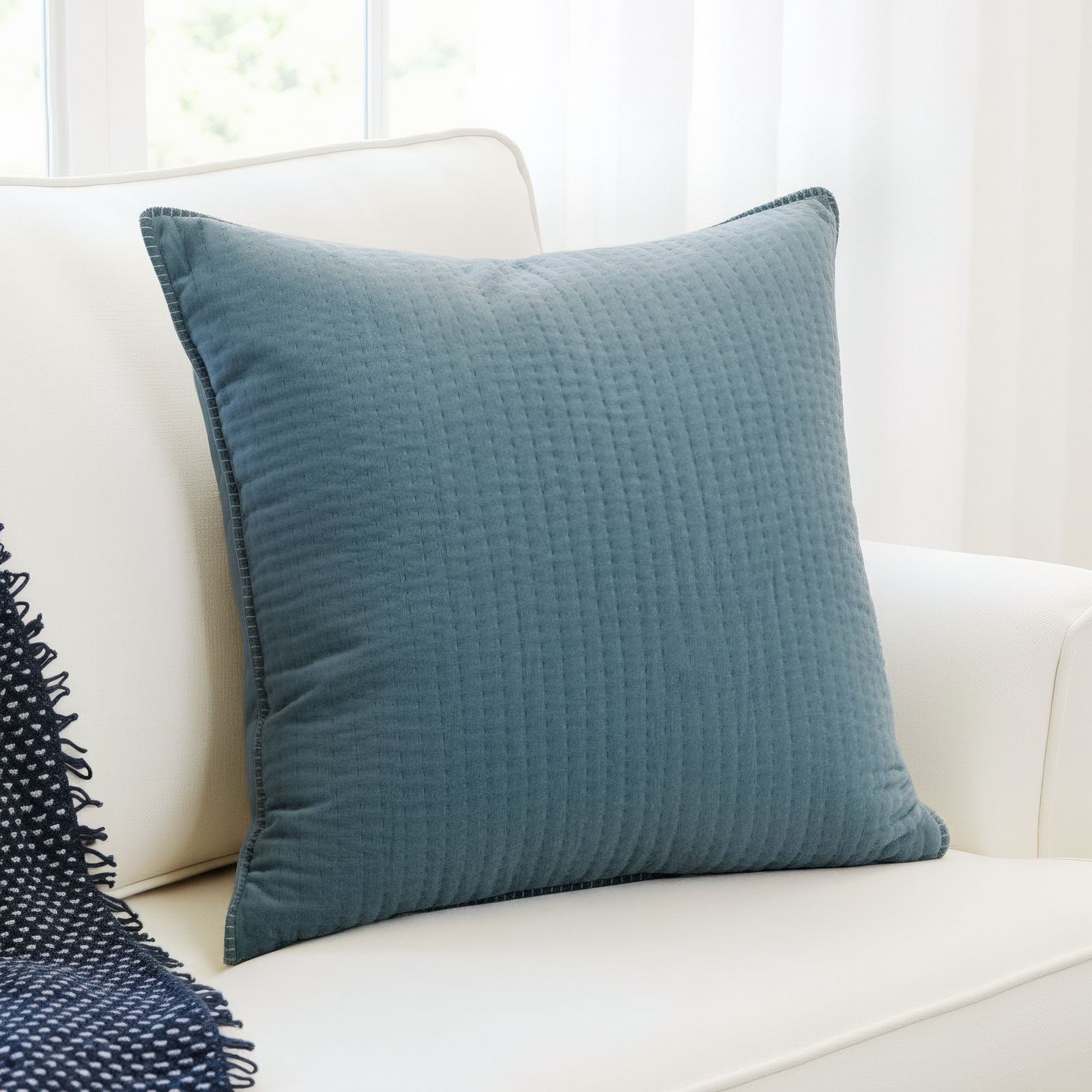 Cowdry Square Cotton Pillow, Pillow Cover Only - No Insert