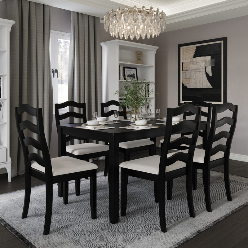 Ensemble repas 6 personnes Ocossio, Noir