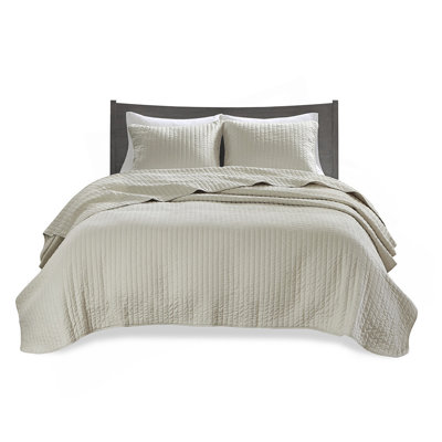 2 Piece Quilt Set Cream Twin/Twin XL