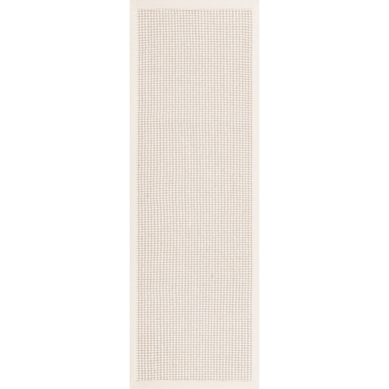 Tapis en jute et laine ivoire Patricia, Tapis de couloir 2 pi 6 po x 10 pi