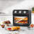 12.5 Quart Air Fryer Convection Toaster Oven, 1500W, 4 Cooking Modes, 7-In-1 Multifunction With Roast, Bake, Grill, Broil, Toast, Dehydrate, Defrost, Stainless Steel, Black