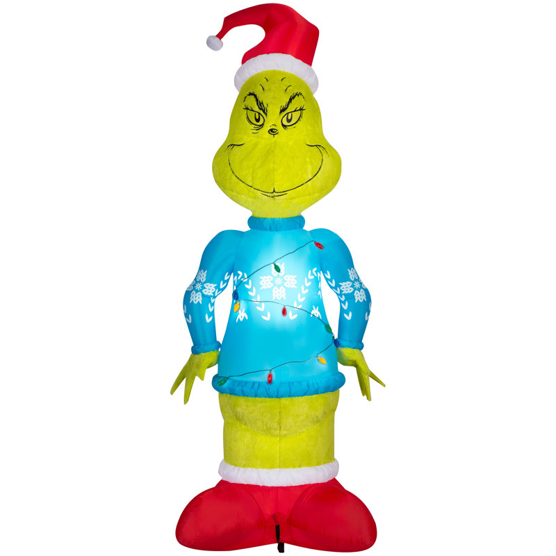 Giant Christmas Inflatable Plush Grinch with Light String