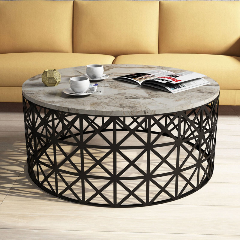 Knightdale Frame Coffee Table, Marble, Grey