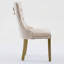 Chaise rembourrée en velours avec pieds en bois doré-684578509