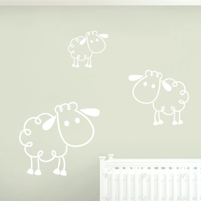 Ensemble de 3 décalcomanies murales pour moutons