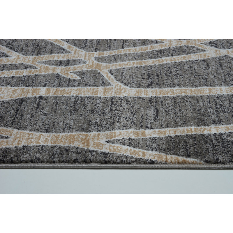 Tapis gris à motif géométrique Donnybrook, 7 pi 8 po x 10 pi 5 po