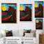 Pleine lune cheval abstrait, art mural cheval-105421954-105421955