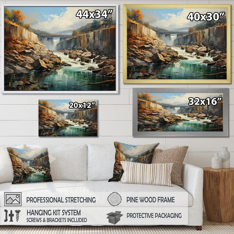 Bernadoni " Hoover Dam Nevada Arizona III ", H 24 po x l 32 po x P 1 po, Toile tendue