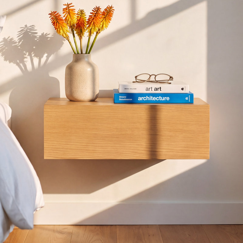 Arcuri Forrester Floating Nightstand, Natural