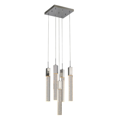 5 - Light Chandelier with Hanging Crystal Accents
