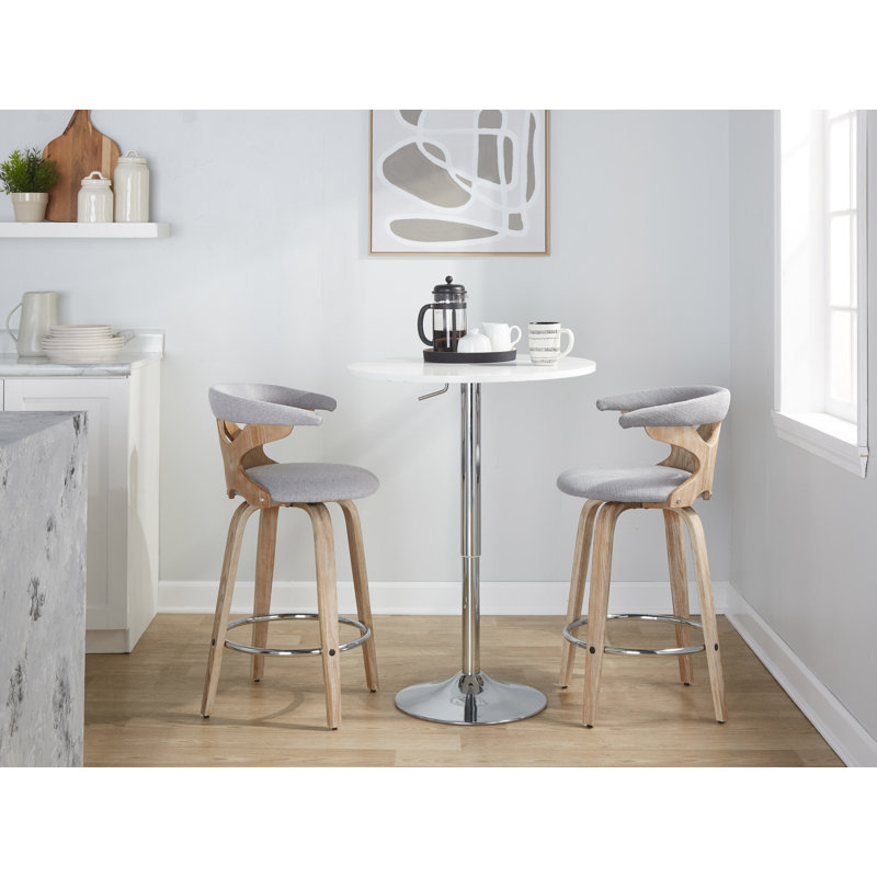 Tabouret de bar et de comptoir Betuel, Tabouret de comptoir (siège d'une hauteur de 25,5, Gris clair