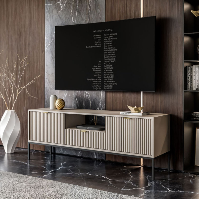 Unfinished TV Stand for TVs up to 58", Cashmire/Black