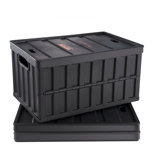 Collapsible Storage Bins with Lids, 65L 3 Packs, Folding Plastic Stackable Utility Crates