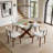 4-Piece Cotton-Linen Set With Curved-Back Wooden Dining Chairs-120424367