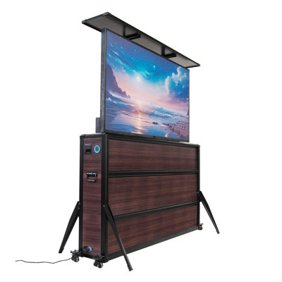 65" Indoor & Outdoor TV Lift Cabinet with Clean Cable Setup and Control Panel