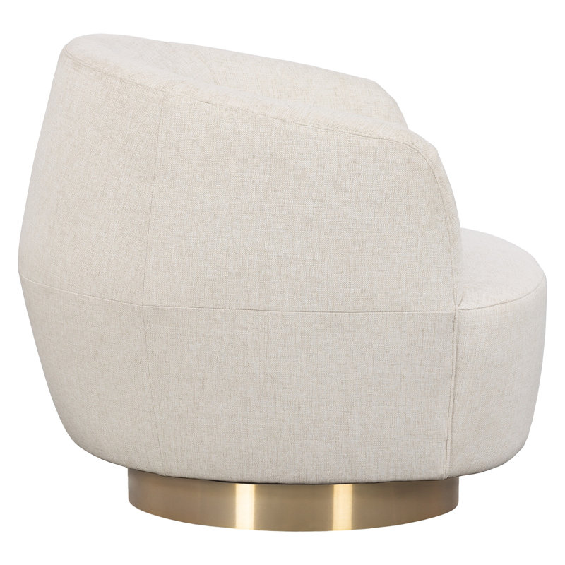 Fauteuil pivotant Dhalia, Laiton brillant, Stationnaire, Albâtre 3157