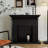 Black Solid Wood Freestanding Fireplace