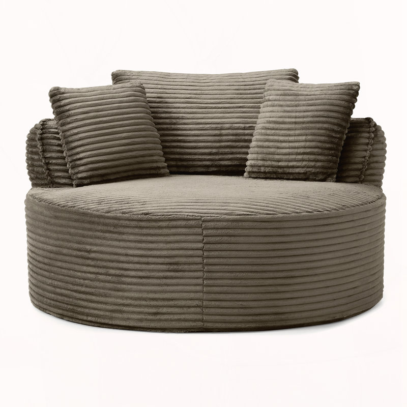Chaise de salle de bain moderne en velours côtelé à siège profond Modern, Chameau