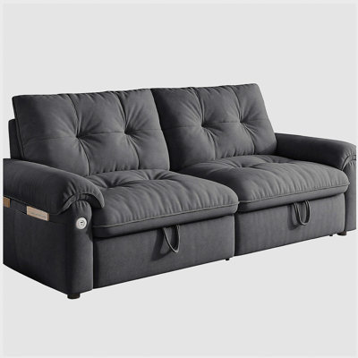 W3820S00027, a 77-inch convertible sofa bed, and a 2-in-1 piece suitable for both sitting and lying. Made of cloud-like fabric, it is applicable to living rooms, bedrooms and apart