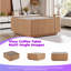 Table basse moderne carrée 31,5 pouces avec tiroirs de rangement et plateau en verre