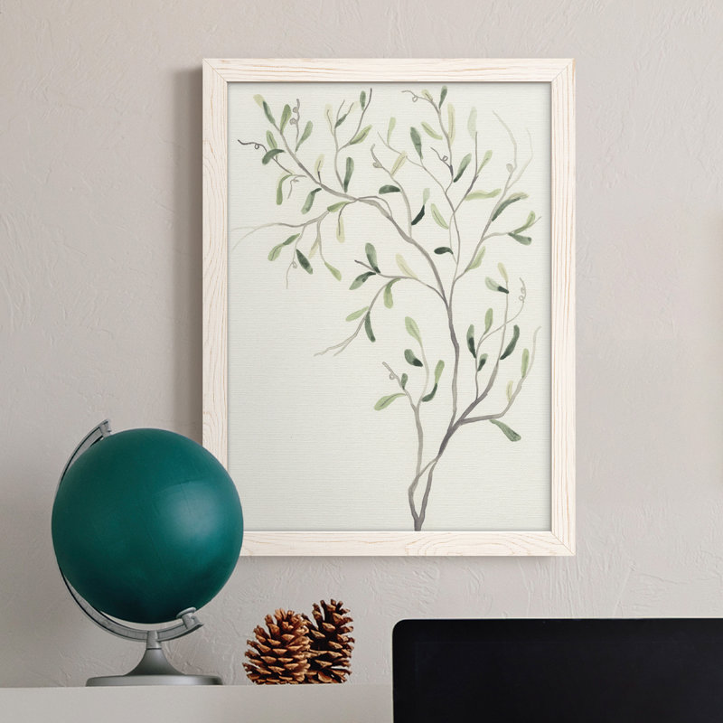 «Spindle Sprig I», peinture sur toile encadrée, H 24 po x l 20 po x P 1 po, Blanc