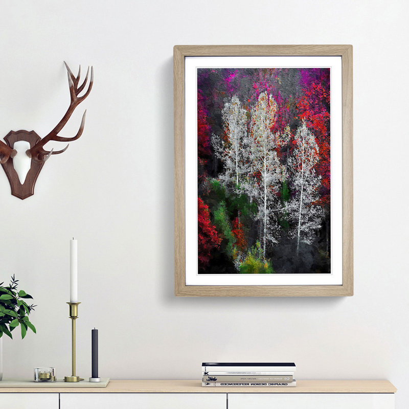 Autumn Trees in Switzerland - Framed Print, Oak Framed, 45cm H x 33cm W x 2cm D