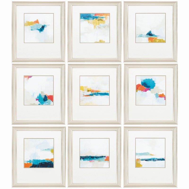 9 pièces, ensemble de 9 reproductions d’art encadrées