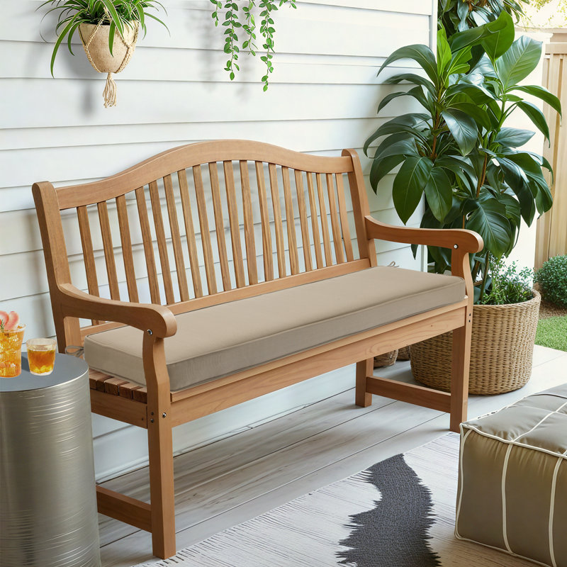Lucy Eider & Ivory Outdoor 3" Bench Seat Cushion, Brown