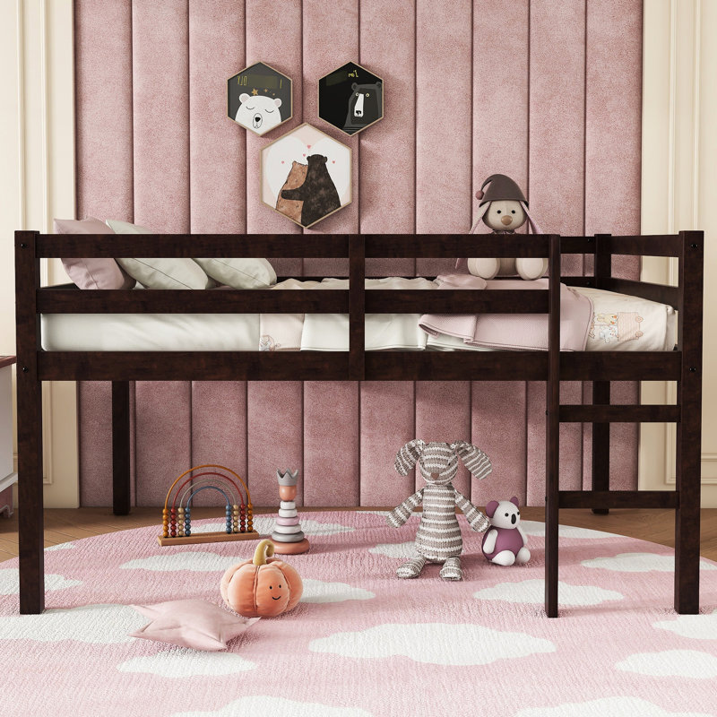 Full Size Loft Bed - Crafted From Rubber Wood With Resilient Long-Term Use