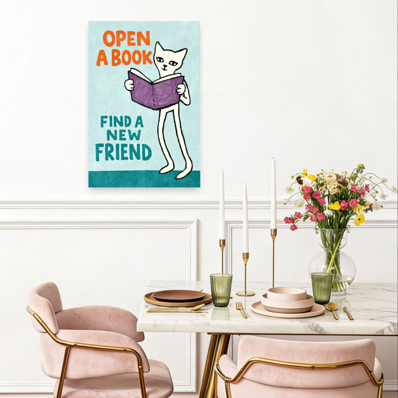 Art mural contemporain chat fantaisiste, H 24 po x l 16 po