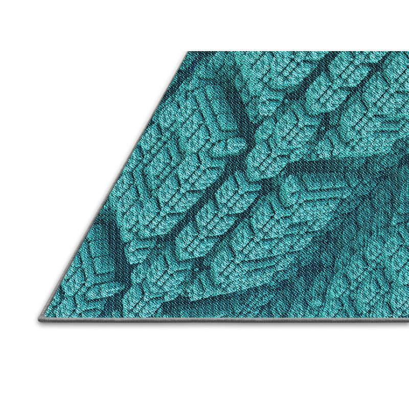 Tapis bleu sarcelle à motif géométrique, Rectangle 5 pi x 7 pi