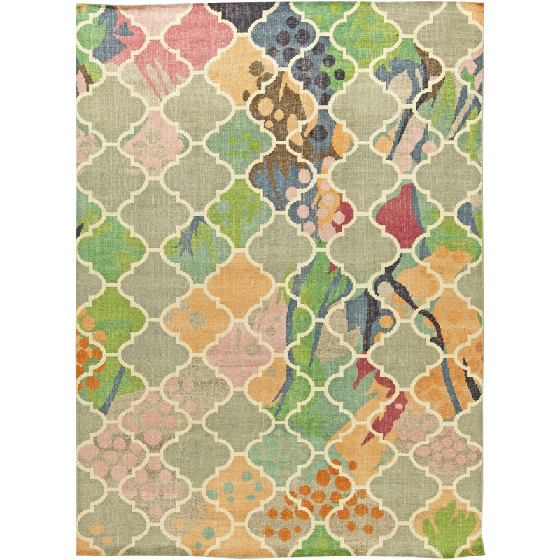 Tapis moderne en laine fait à la main 9 pi x 12 pi Modern