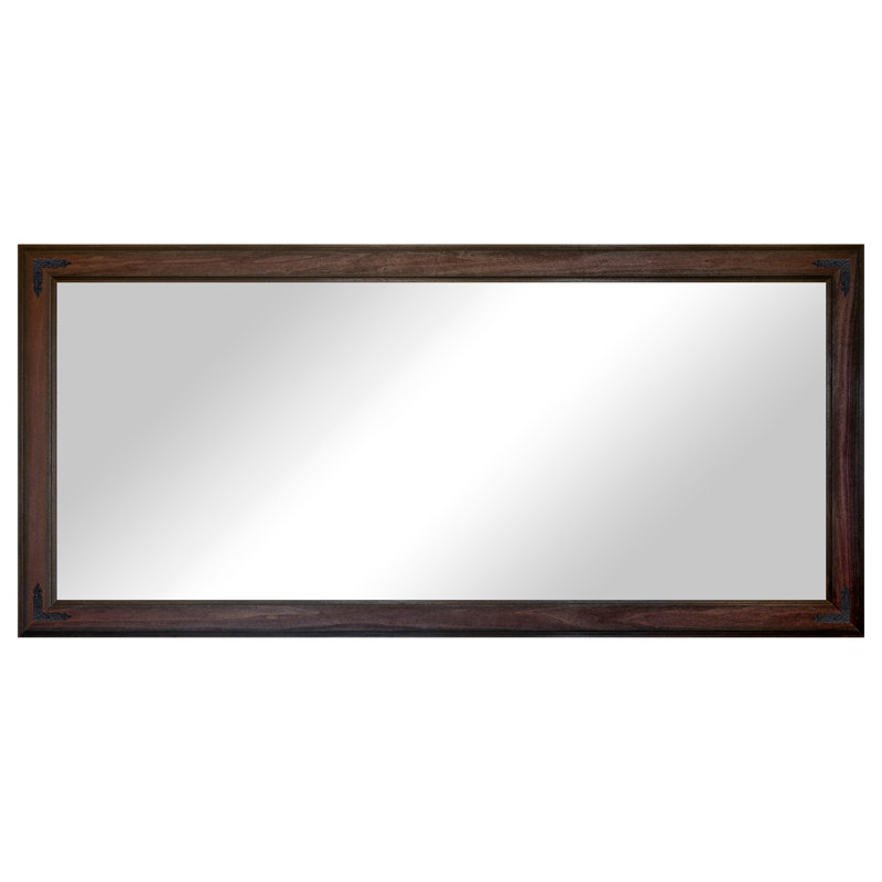 Rayne Heritage Hardwood Poplar Mirror With Decorative Corner Brackets, Black Cherry, 80 x 33