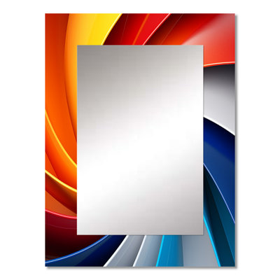 Multicolor Orbiting Overture Spiral - Abstract Spirals Mirror, Modern Decorative Wall Mirror, Printed Metal Art
