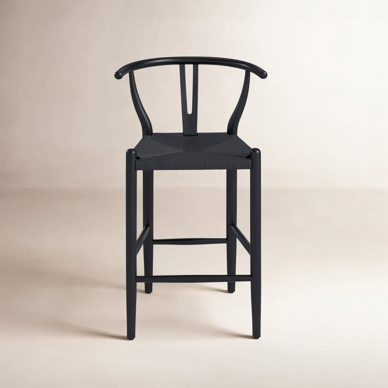 Tabouret de bar et de comptoir Albarado, Noir, Tabouret de comptoir (siège d'une hauteur de 26 p