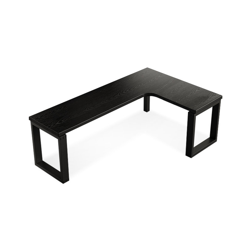 + Black L-Shaped Solid Wood desk, 29.53" H x 78.74" W x 47.24" D, Right Hand Return
