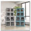 Organisateurs de rangement empilables avec couvercles pliables sur roulettes