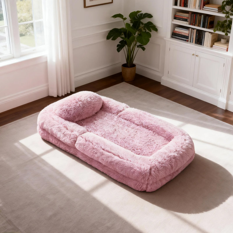 Canapé-lit ajustable à 5 positions pour lit de chien humain, Rose