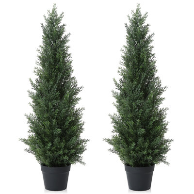 Faux cyprès artificiels en pot pour l'extérieur