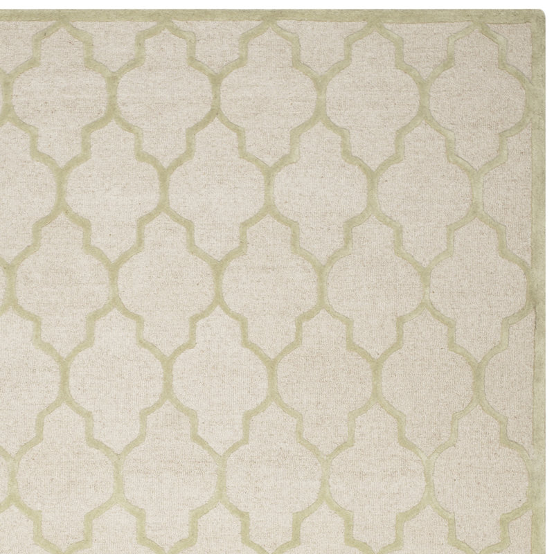 Sanyla Hand Tufted Wool Geometric Rug, Square 6'