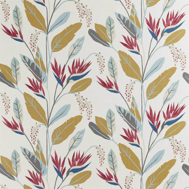 Llenya Fabric, Cerise/Harbour/Saffron