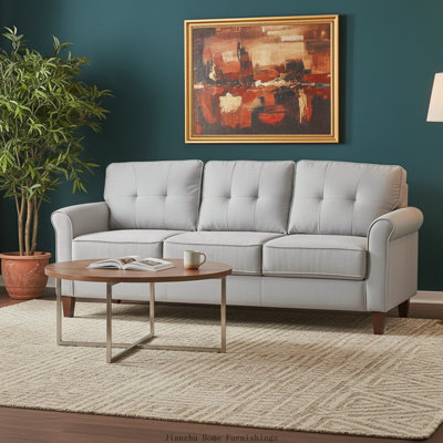 Canapé gris foncé 3 places Mid-Century