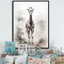 Impression sur toile minimaliste de girafes noires et blanches Minimalist