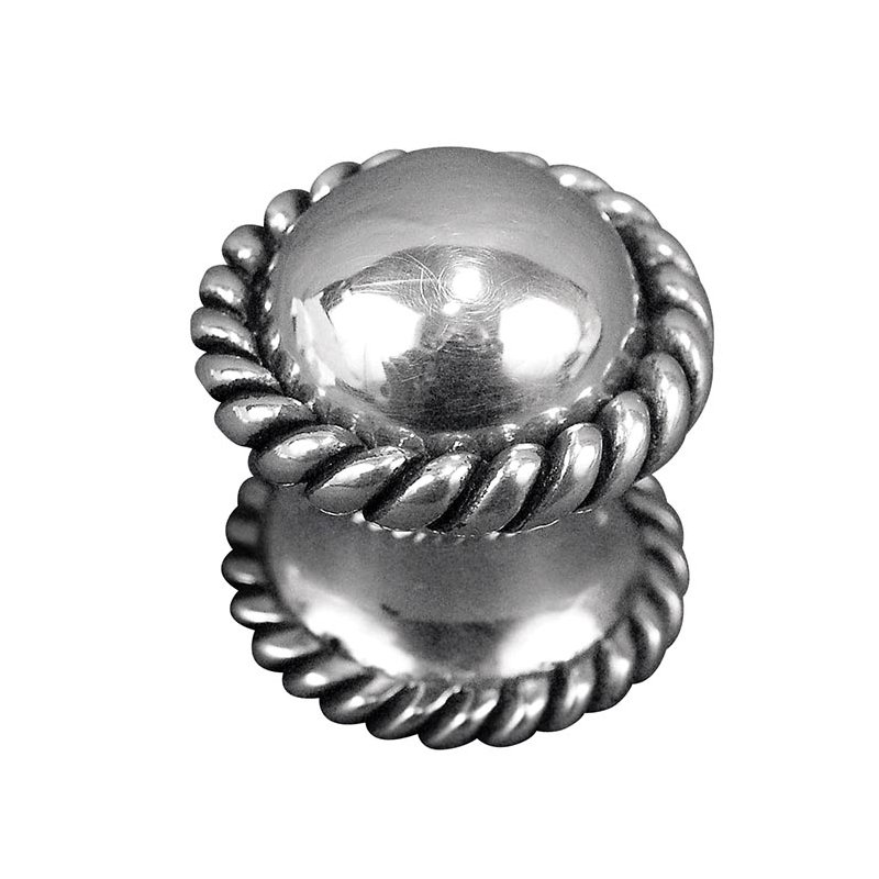 Equestre Mushroom Knob, 1.125" H x 1.125" W x 1.125" D, Antique Silver
