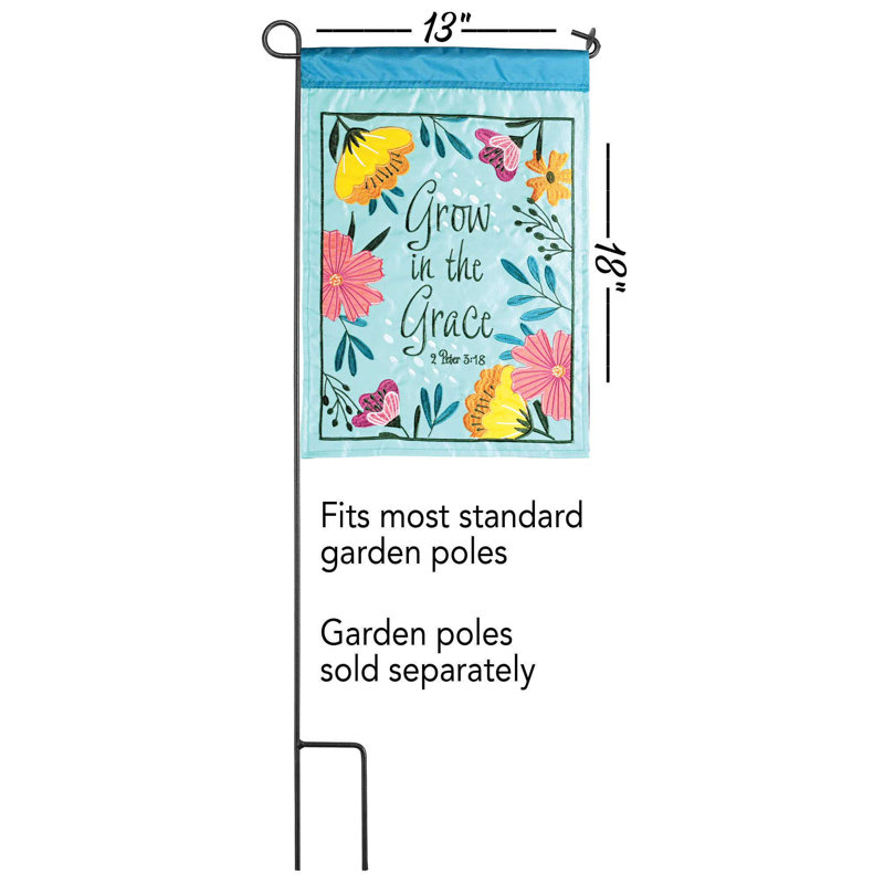 Drapeau de jardin en polyester à double face H 18 po x l 13 po Sadora