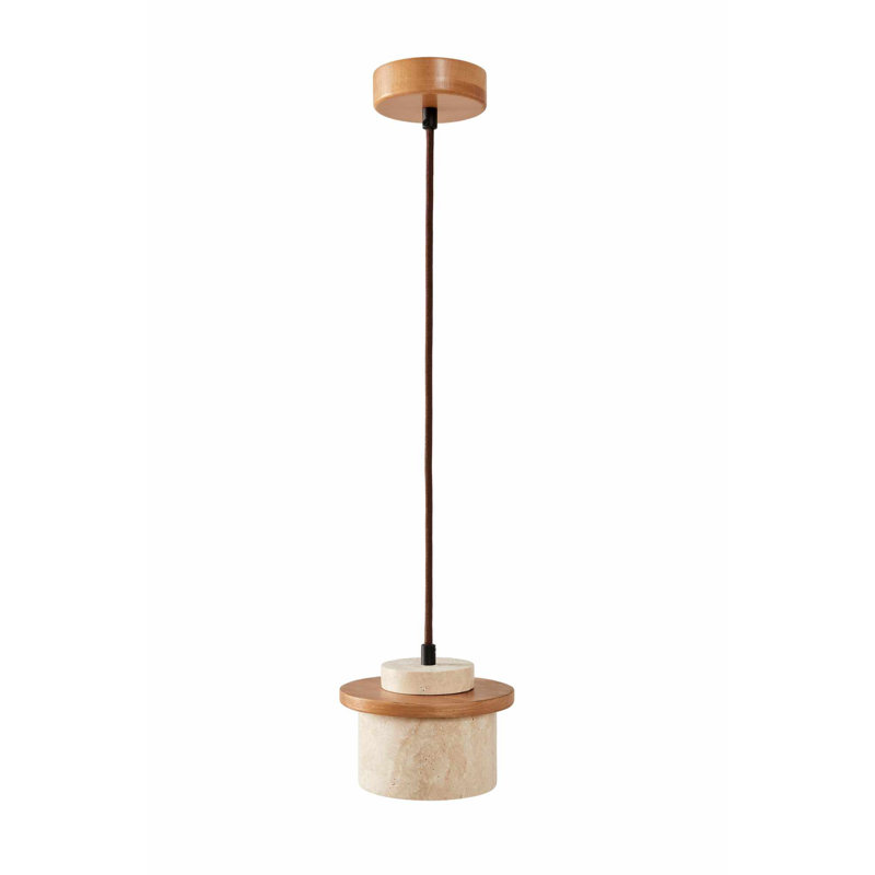 Lustre en bois Elegant Elegant Finition beige et chêne, douille E27 (40 W maximum) | Parfait pour la salle à manger, le salon et les entrées